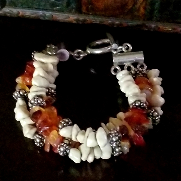 RARE Silpada Sterling Silver & Stone Bracelet
